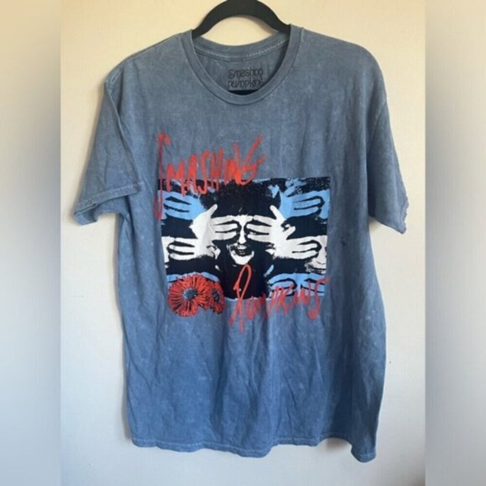 Smashing Pumpkins Stone Washed Graphic Relaxed Unisex Band Tee T-Shirt - Large